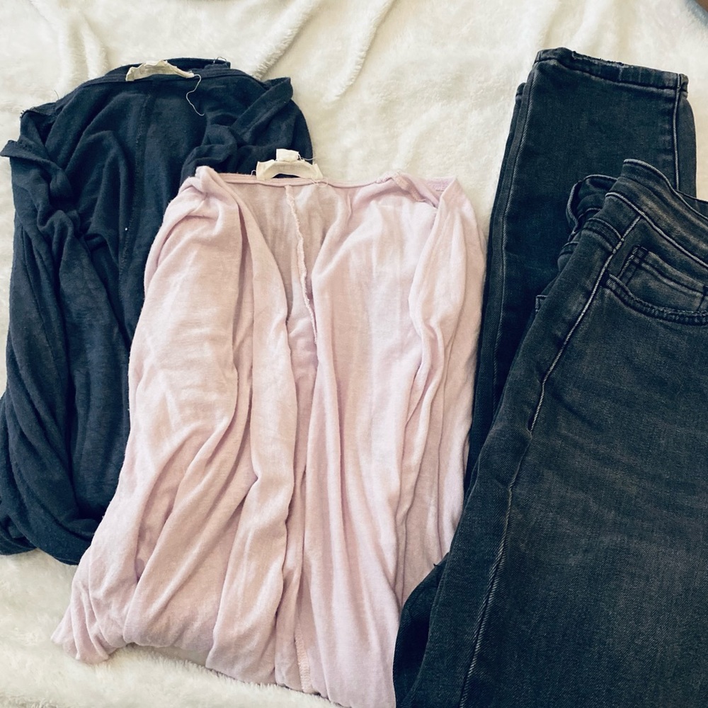 Painted Threads Lightweight Cardigans Black & Lig… - image 1